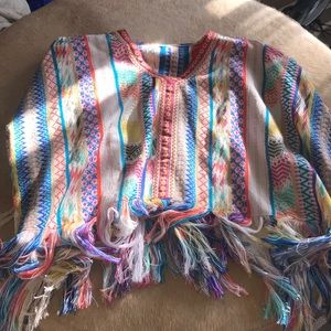 Multicolored poncho